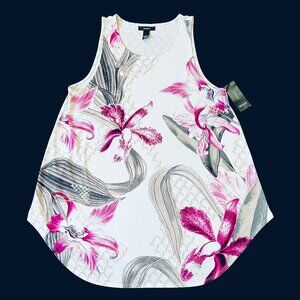 Alfani Women's Large Sequined Blue Orchid Sleeveless Top